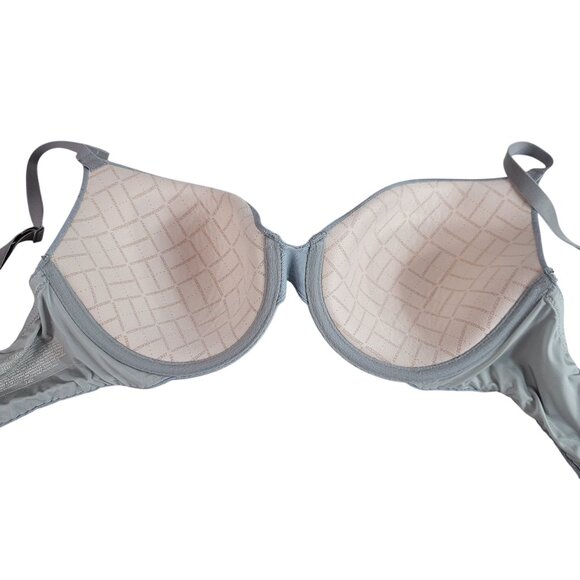 Victoria's Secret Uplift Semi Demi Bra Gray 34D Underwire Adjustable Seamless - Picture 6 of 9